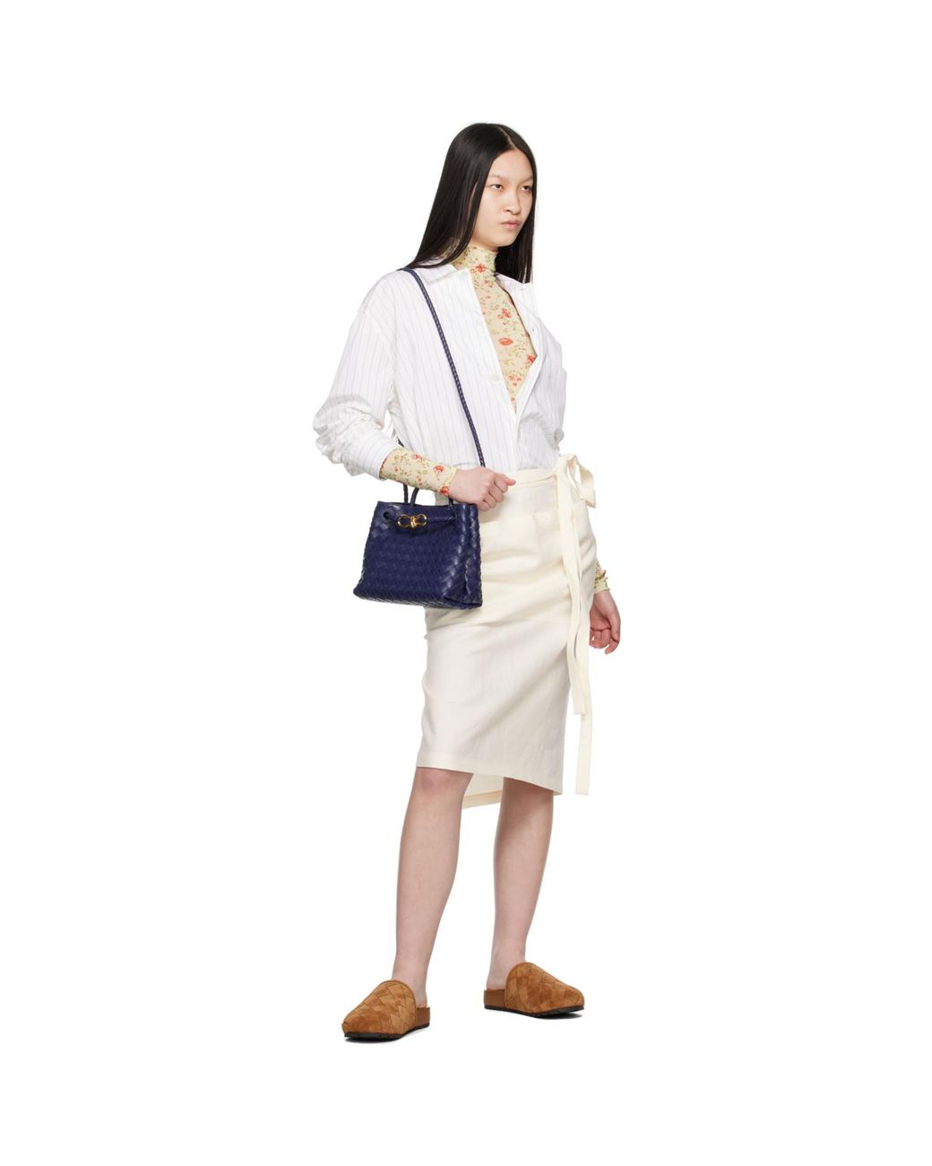 Bottega Veneta Black Tan reggie Mules