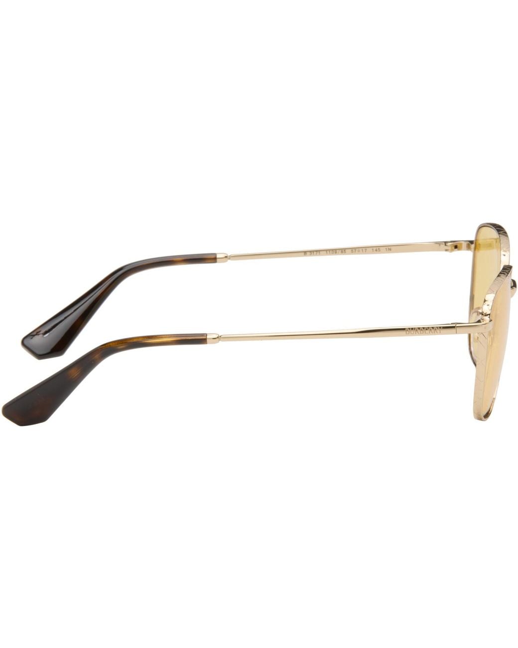 Burberry Brown Metal Check Square Sunglasses for men