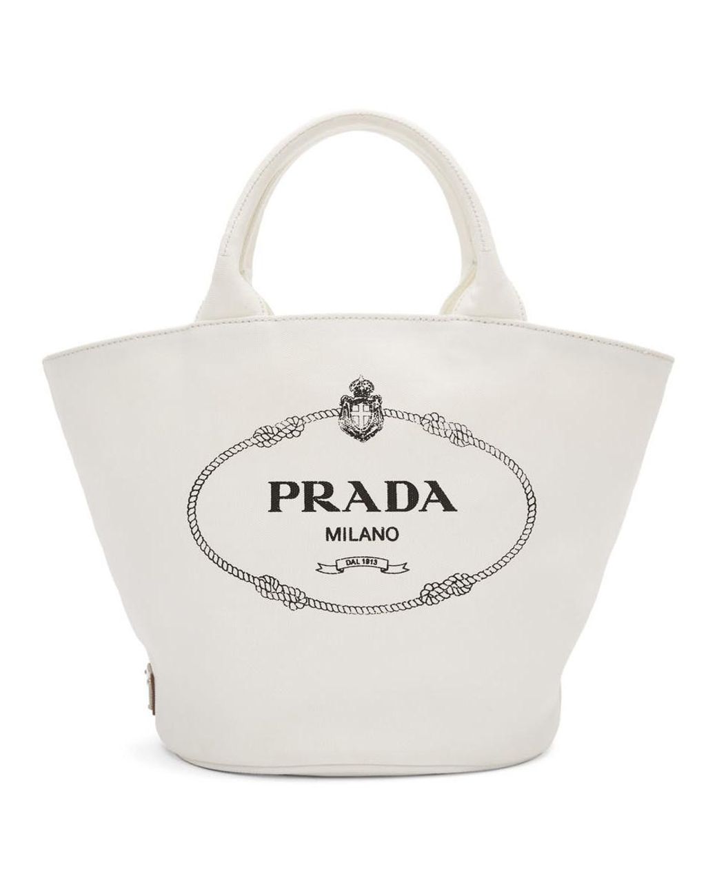 Prada, Jewelry, Prada Boston Bag White Canvas 6979p9
