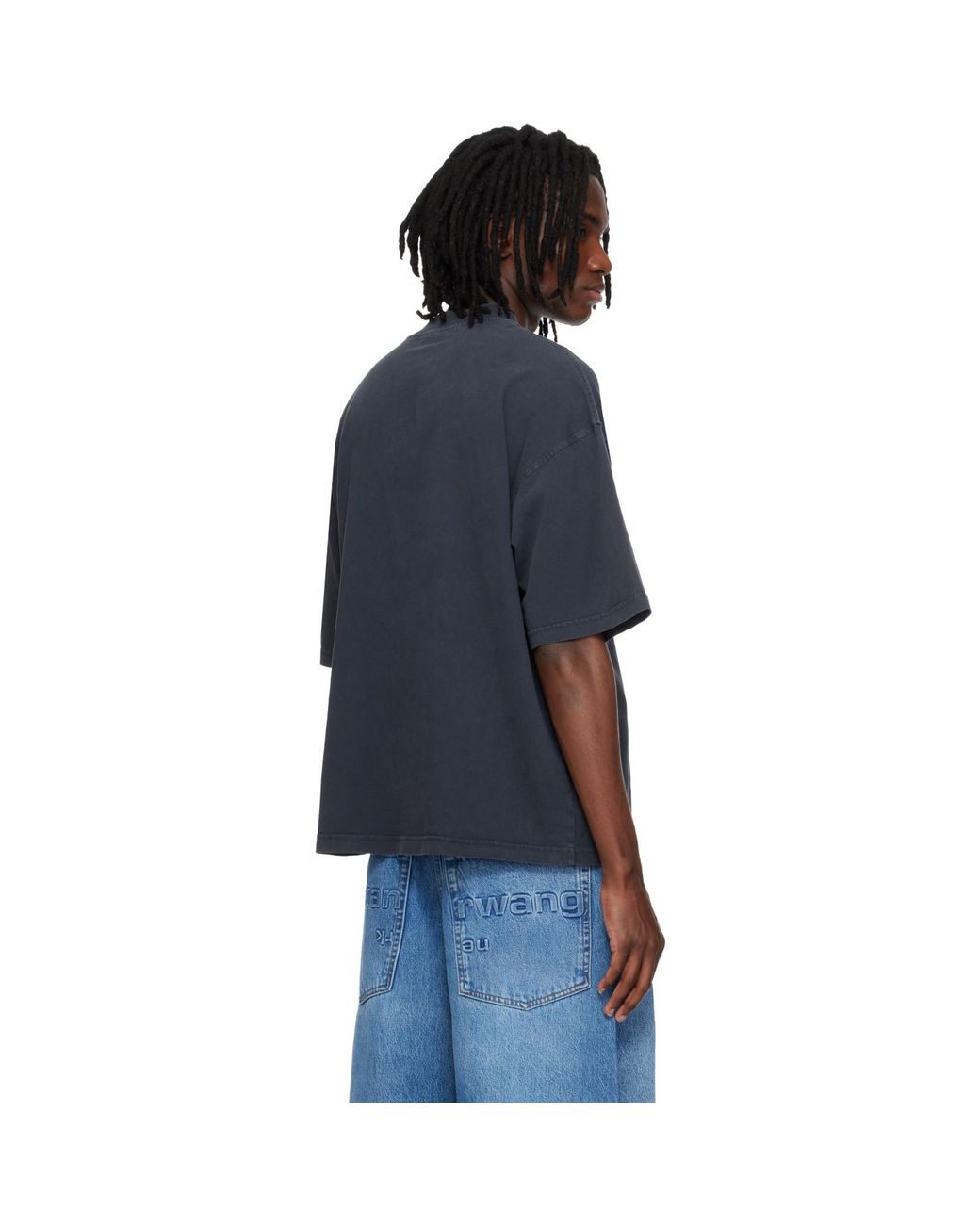 Alexander Wang Blue Oversized Graphic T-Shirt for men