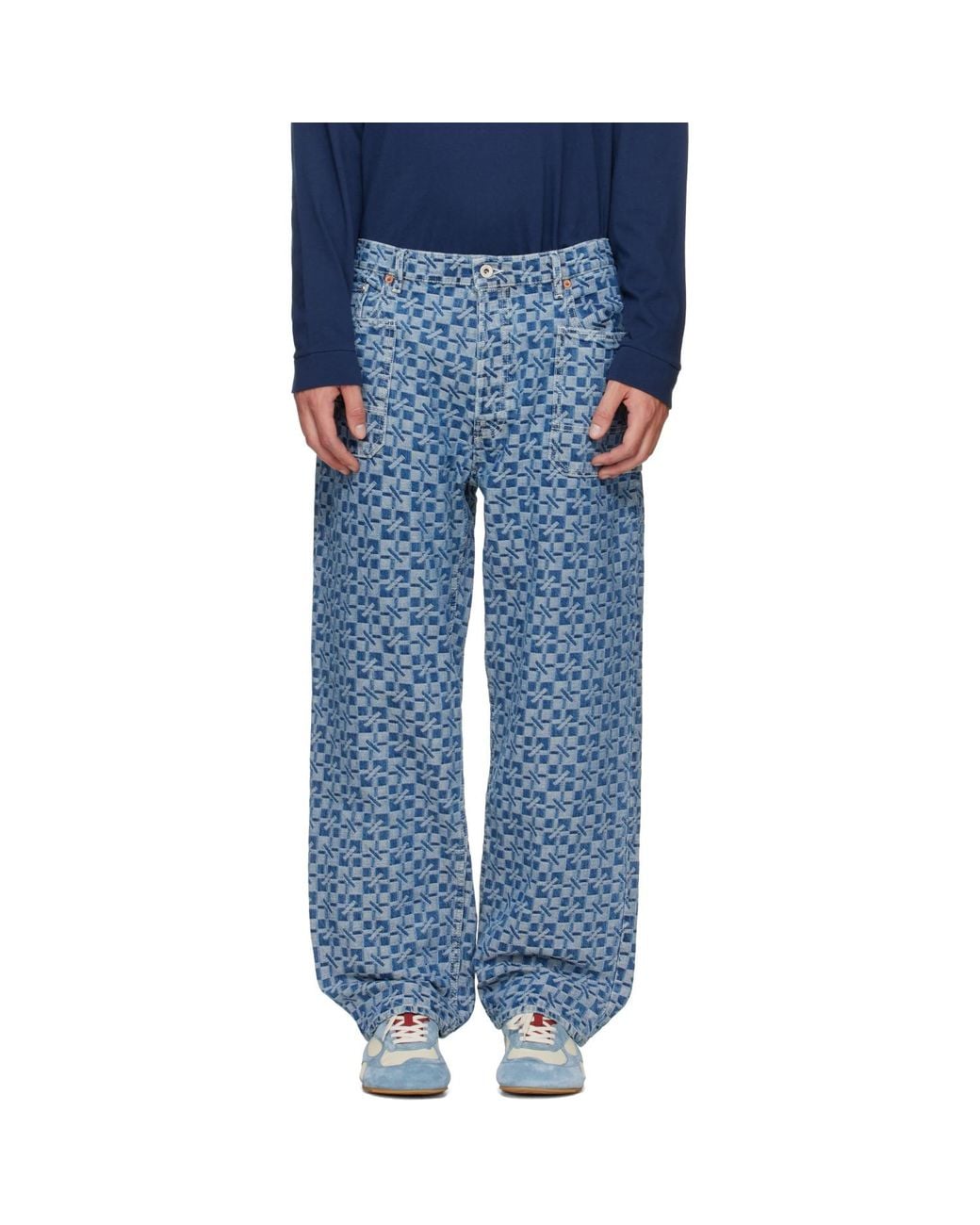 KENZO Blue Paris 'Gram' Cargo Monkey Fit Jeans for men