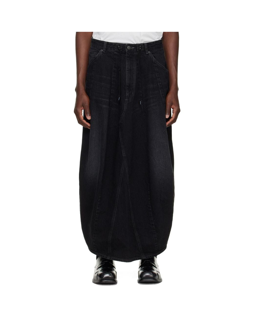 Needles Black H.D. Skirt for men