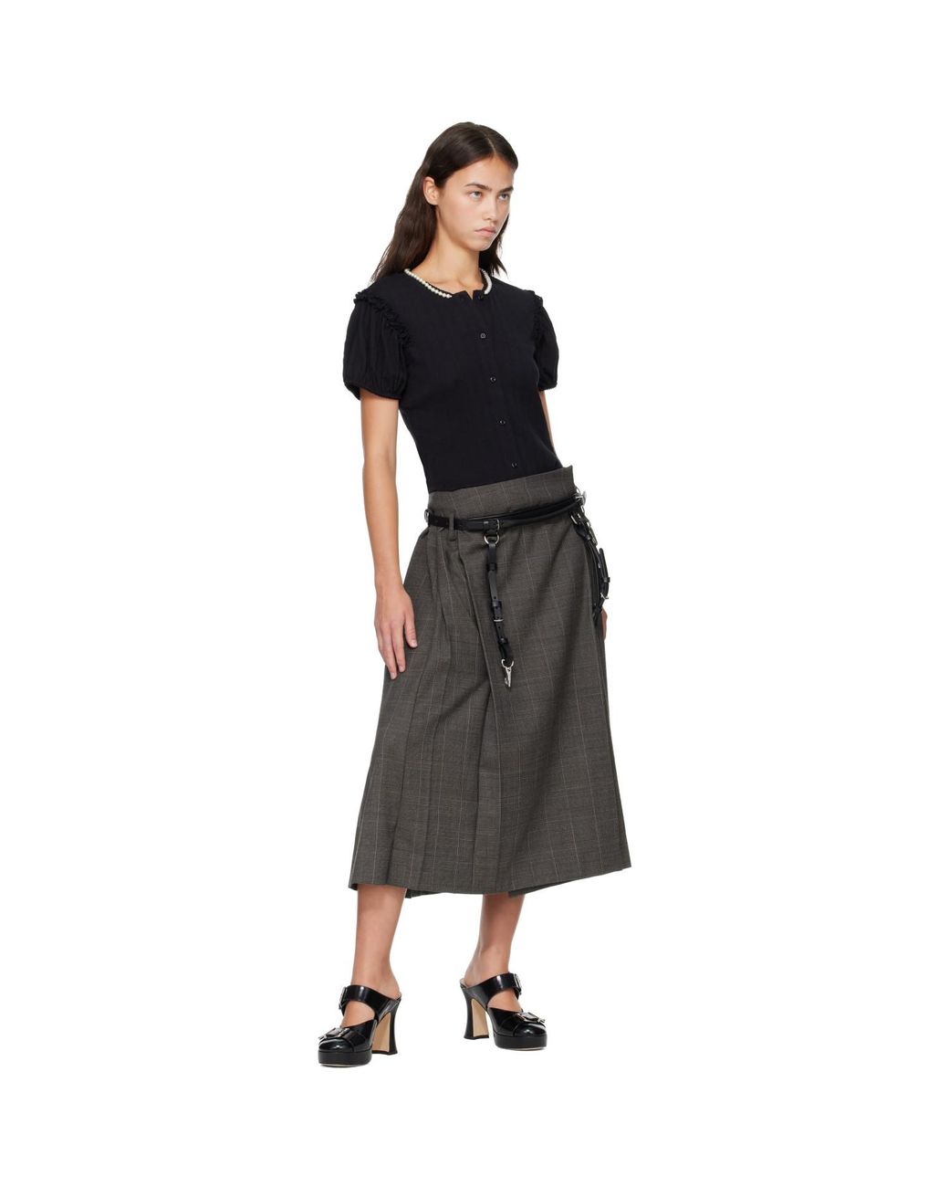 Simone Rocha Black Double Loop Tassel Bridle Belt