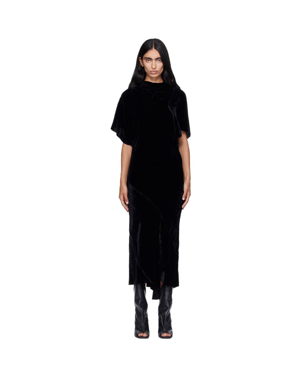 Rick Owens Black Tower Seb Midi Dress