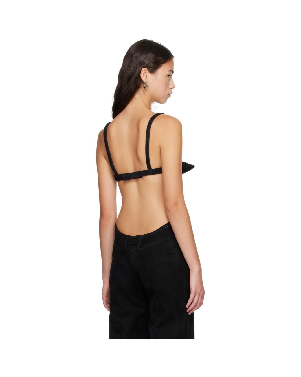 Jean Paul Gaultier Black 'The Conic' Leather Bra