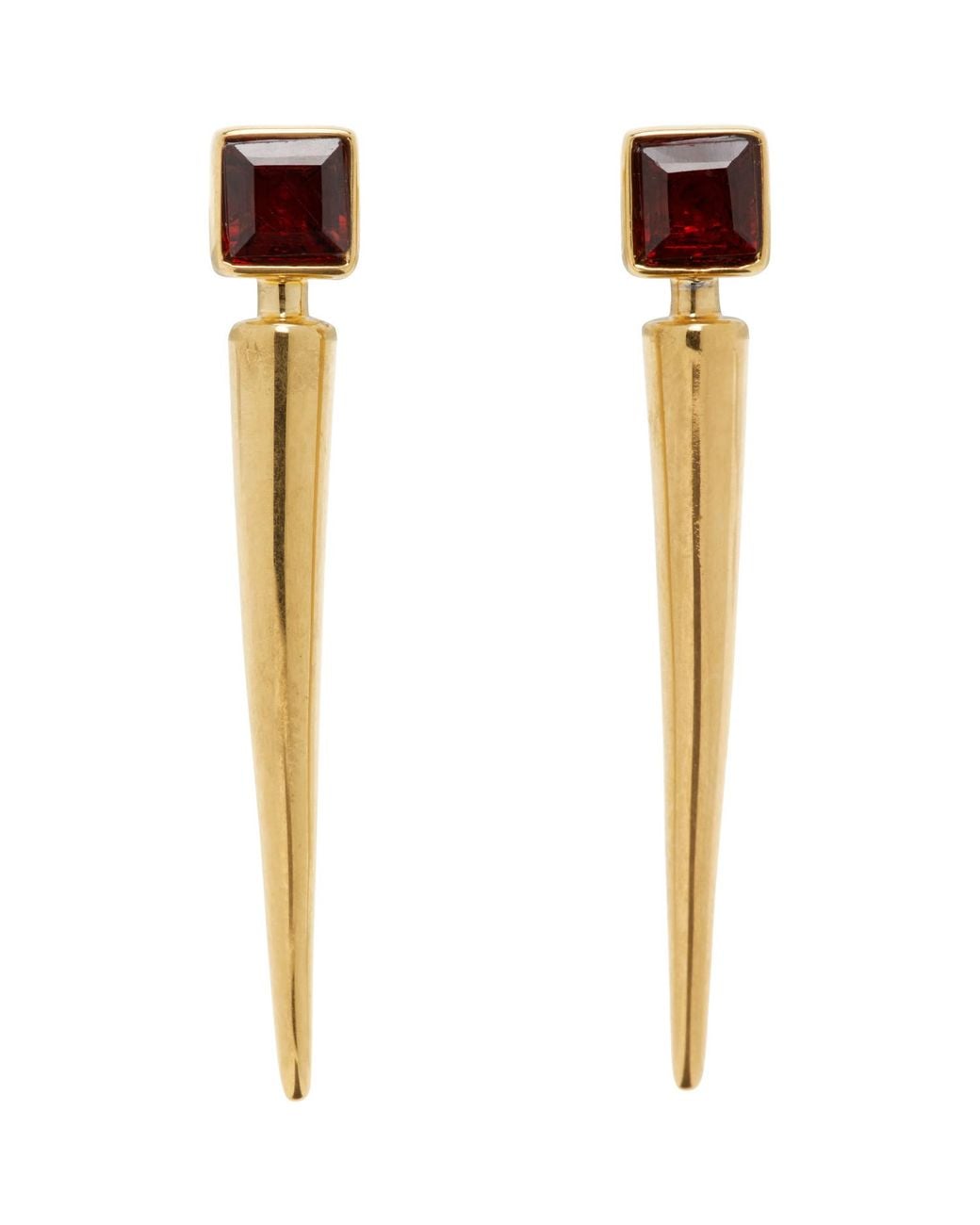 Jil Sander Metallic Garnet Earrings