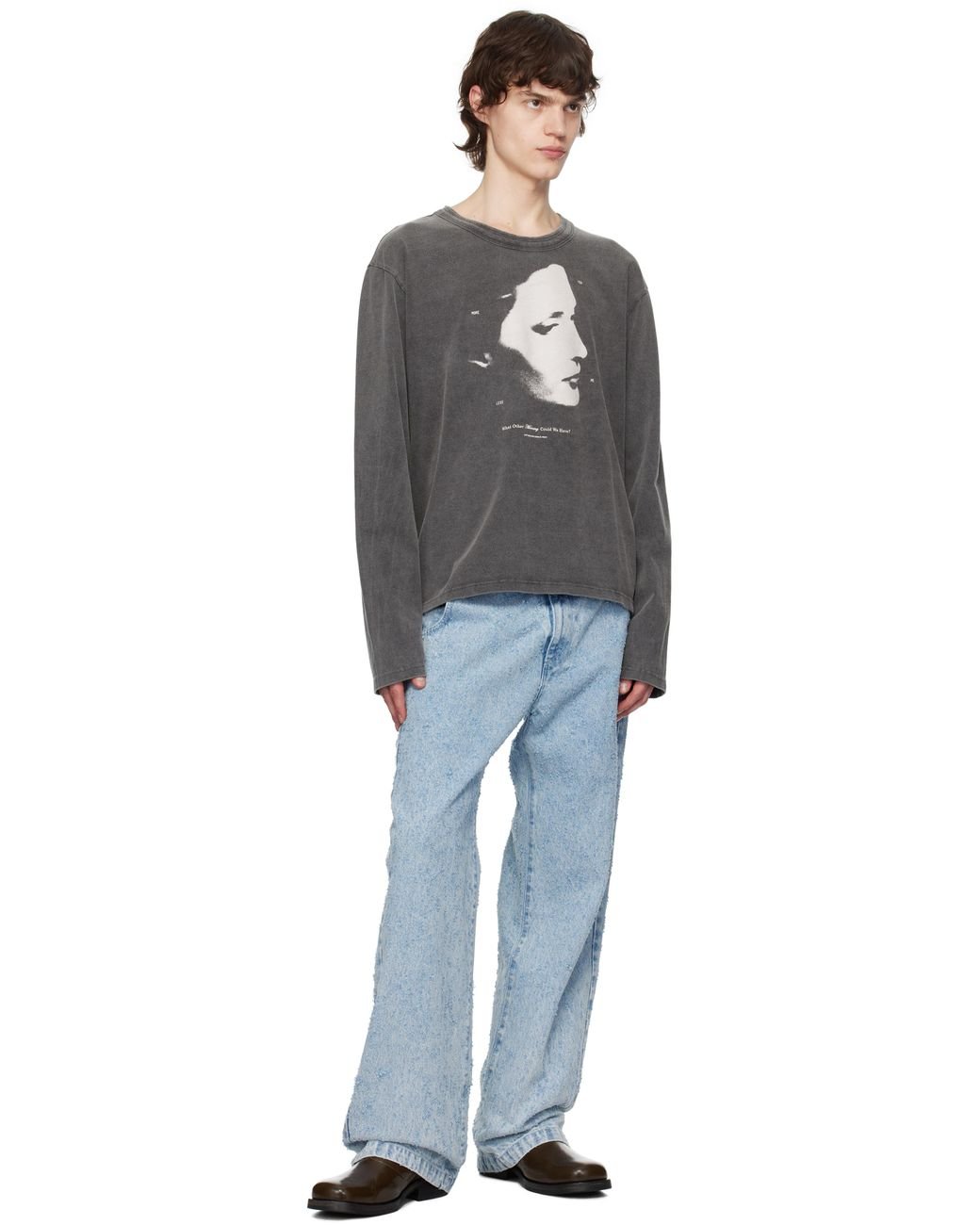 【関税込み】mfpen グレー Tencel LS Tシャツ mfpen Gray Tencel LS T-Shirt | REVERSIBLE