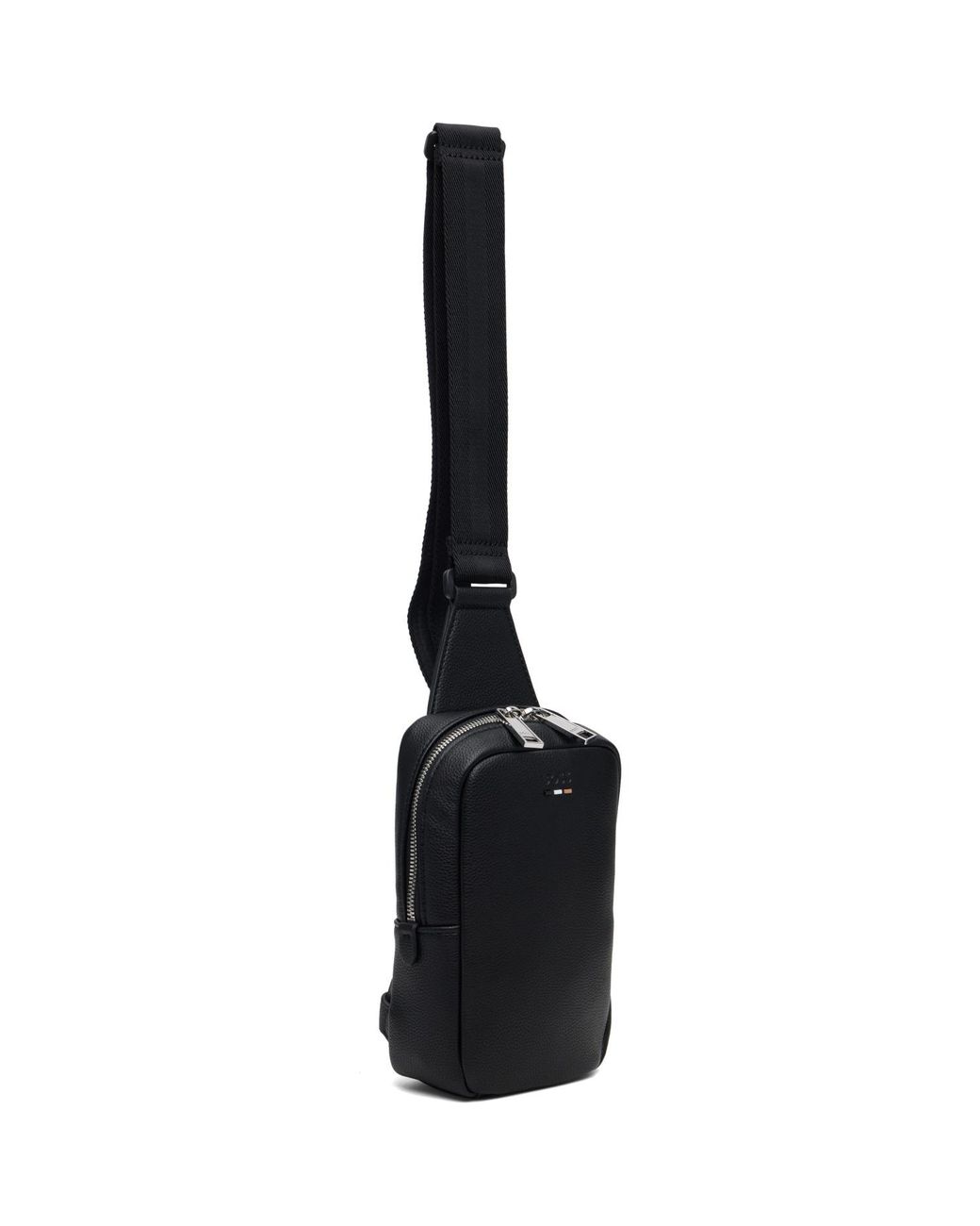 Boss Black Grained Faux-Leather Bag for men
