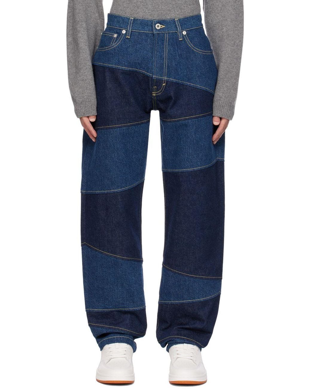 KENZO Blue Paris Patchwork Jeans for Men | Lyst