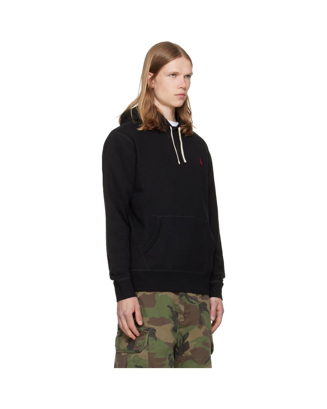 Polo Ralph Lauren Black 'The Rl Fleece' Hoodie for men