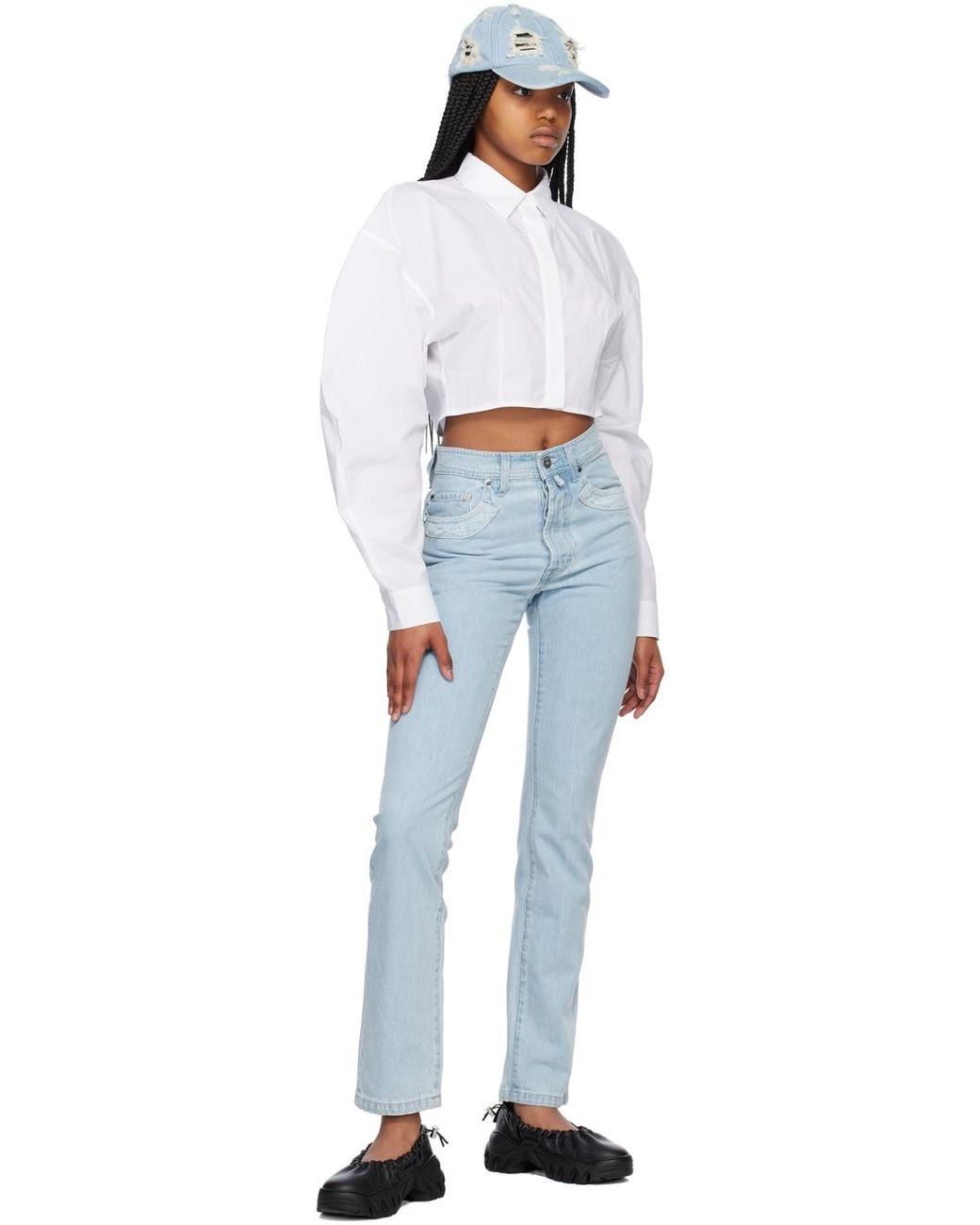 032c Blue Double Shift Patchwork Jeans