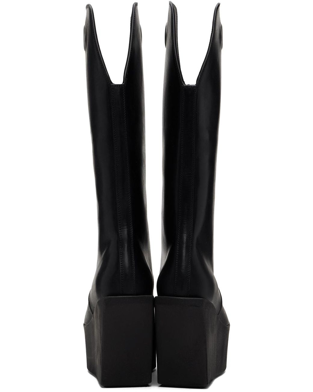 Rick Owens Black Sliver Platform Kowboy Boots for Men | Lyst