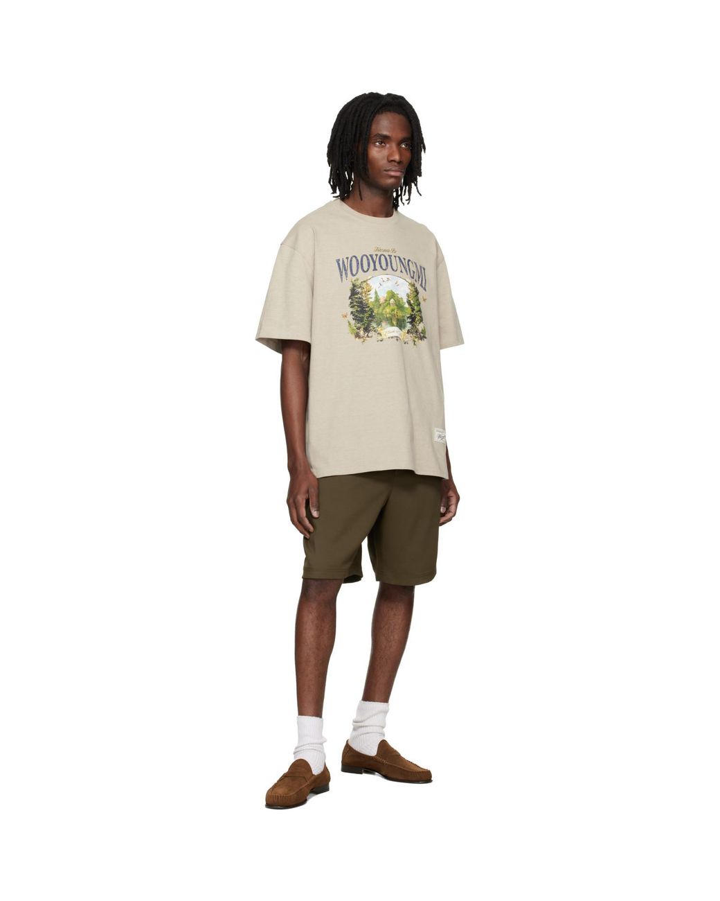 Wooyoungmi Natural Taupe Graphic T-Shirt for men