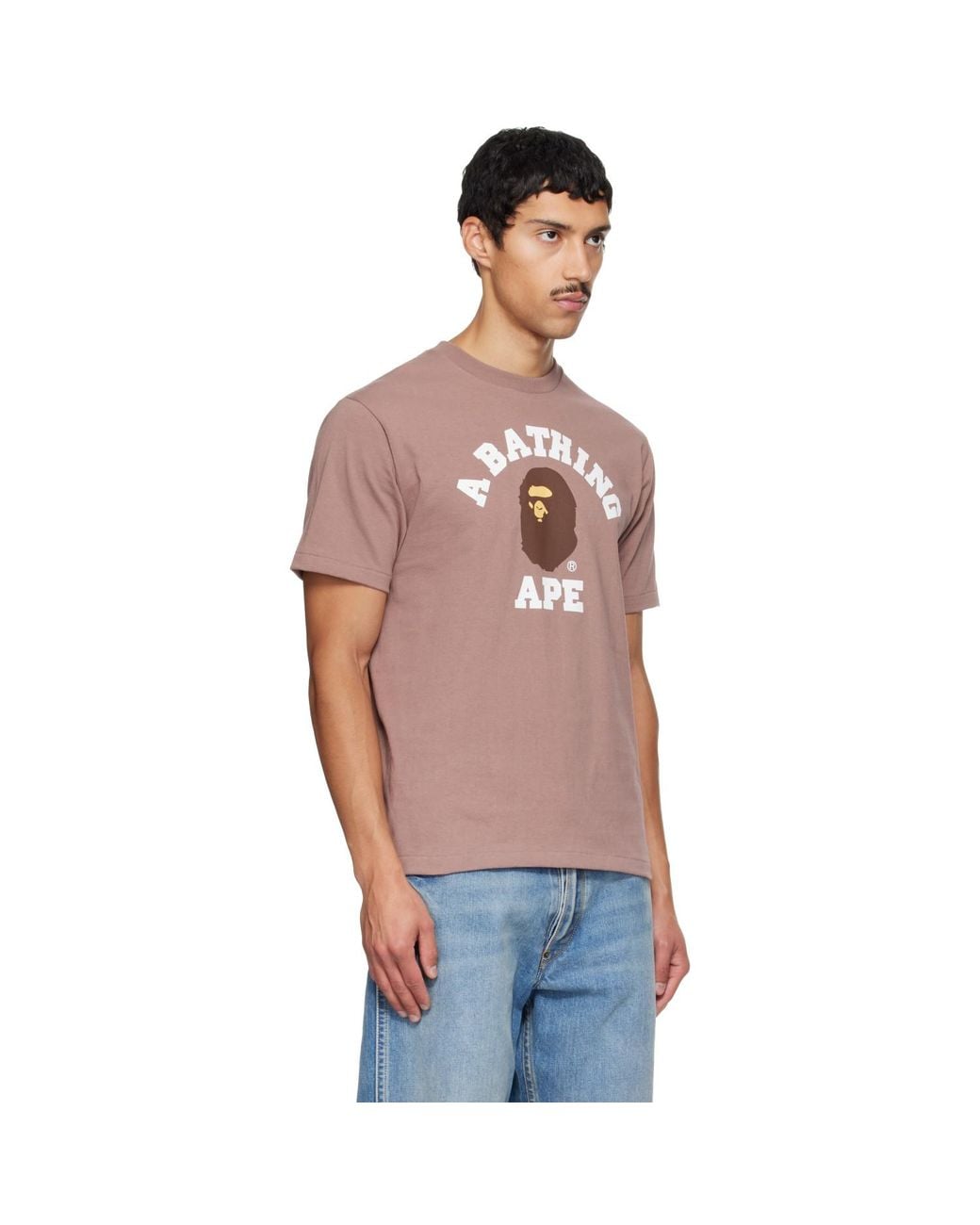 A Bathing Ape Red College T-Shirt for men