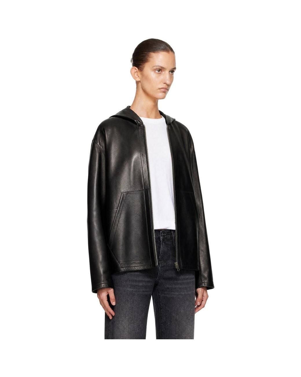 Khaite Black Darlo Leather Jacket