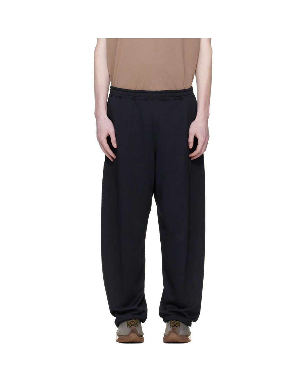 Nanamica Black Polyester Pile Sweatpants for men