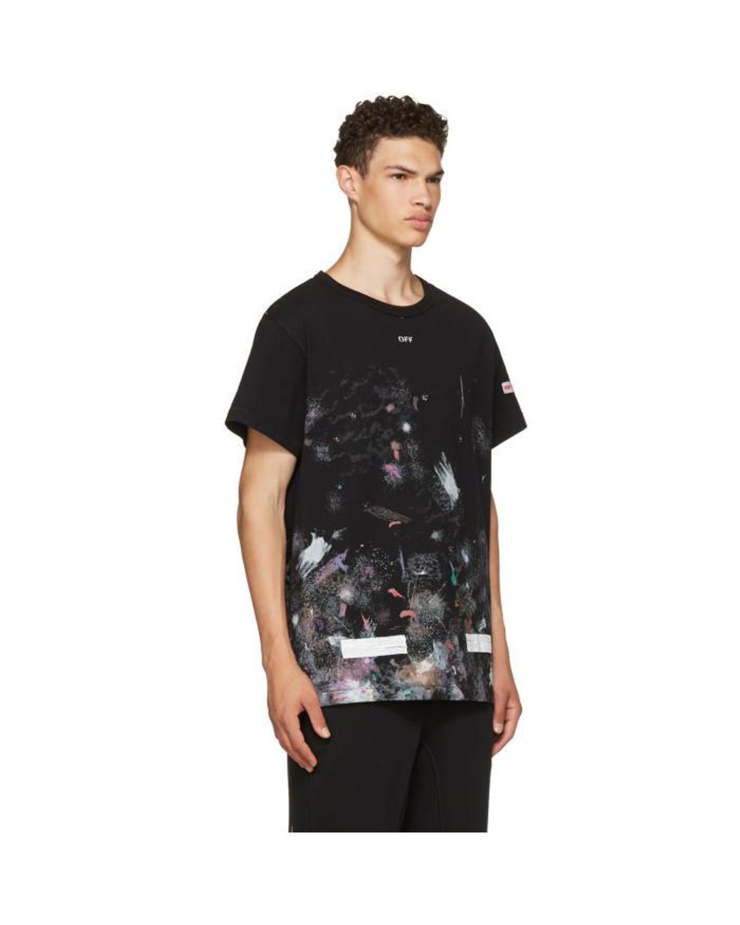 Off-White c/o Virgil Abloh Black Galaxy Brushed T-shirt for Men | Lyst UK