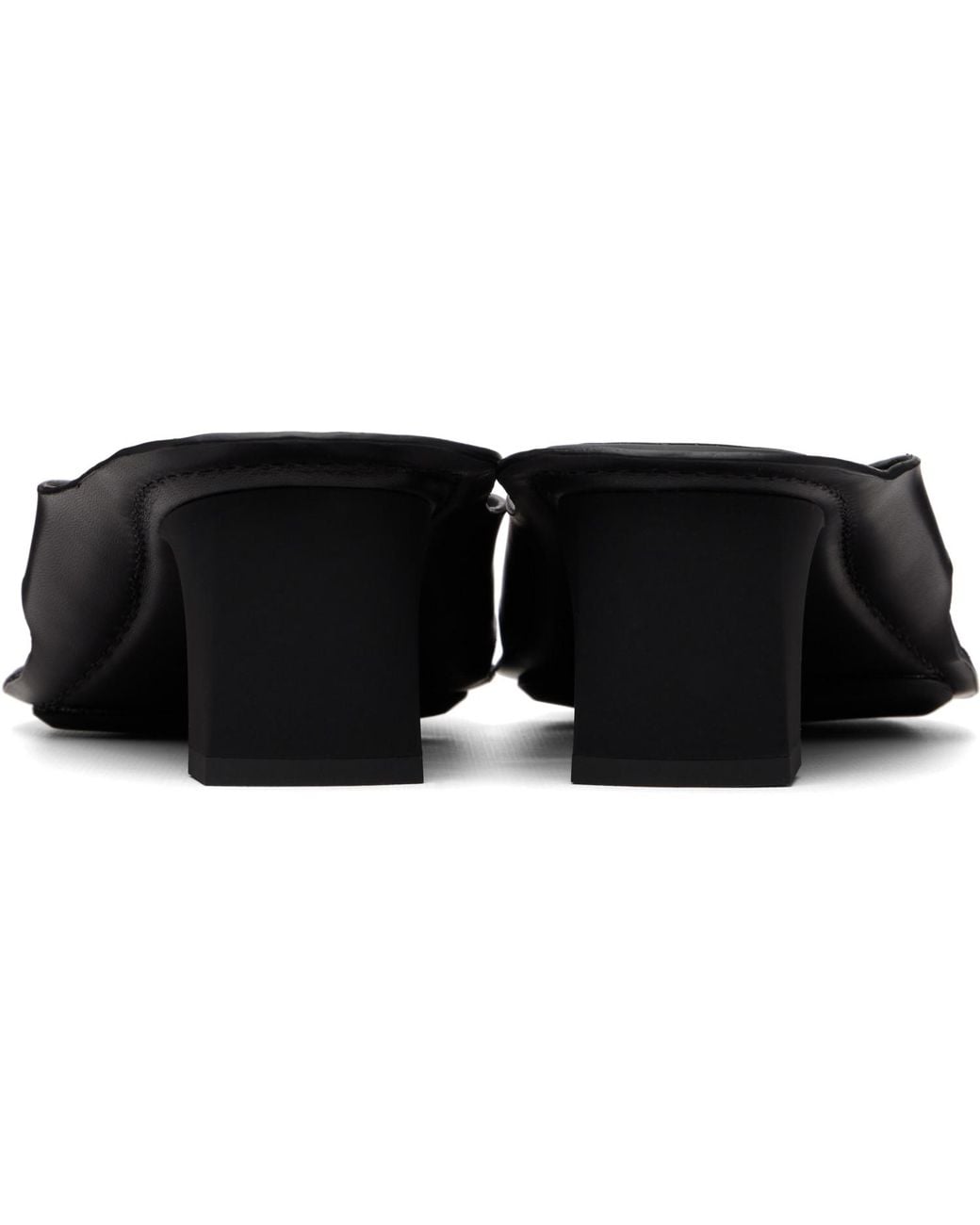 MM6 by Maison Margiela Black Anatomic Flip Flop Mule Heeled Sandals