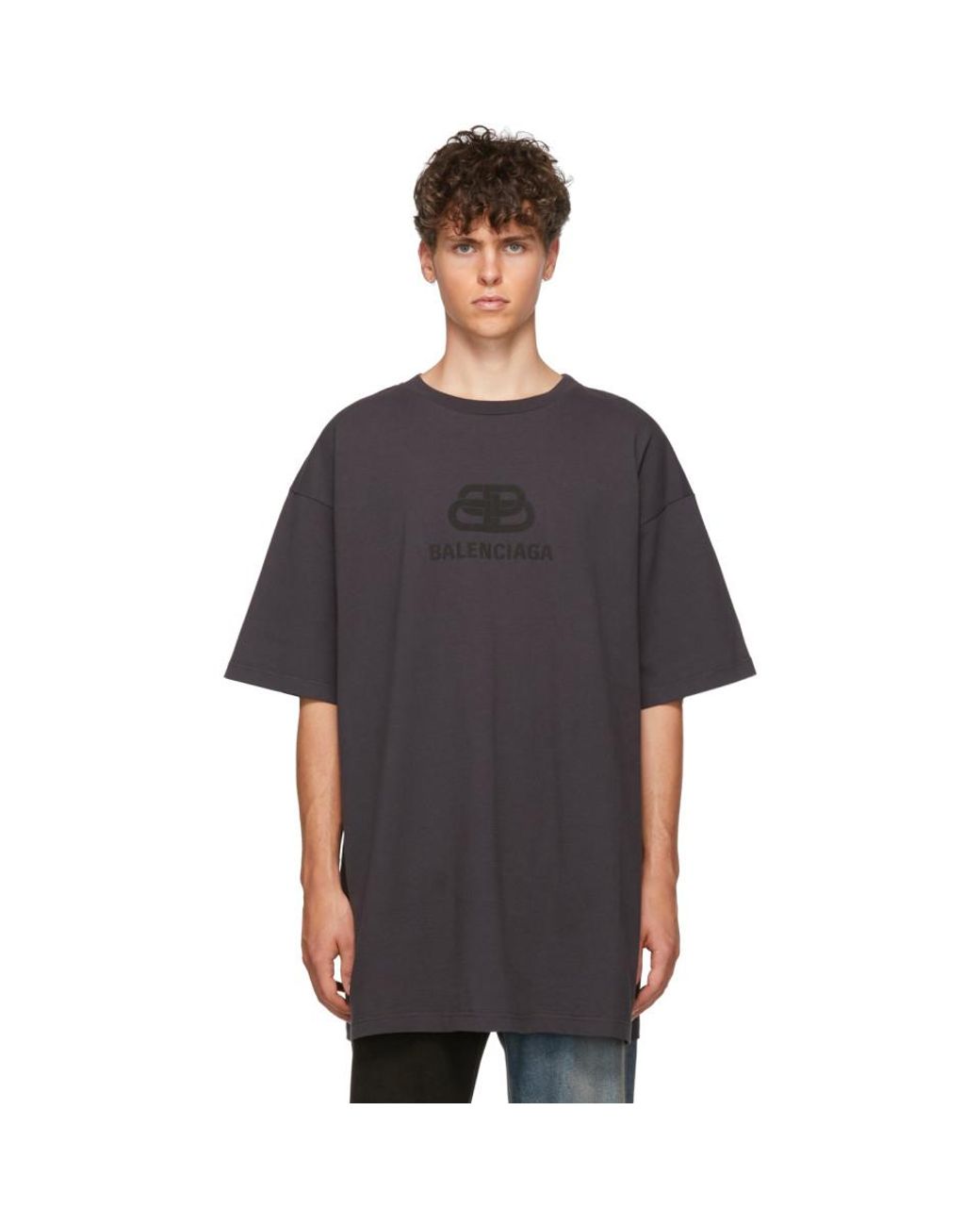 Balenciaga Black Washed Oversized Bb T-shirt for Men | Lyst