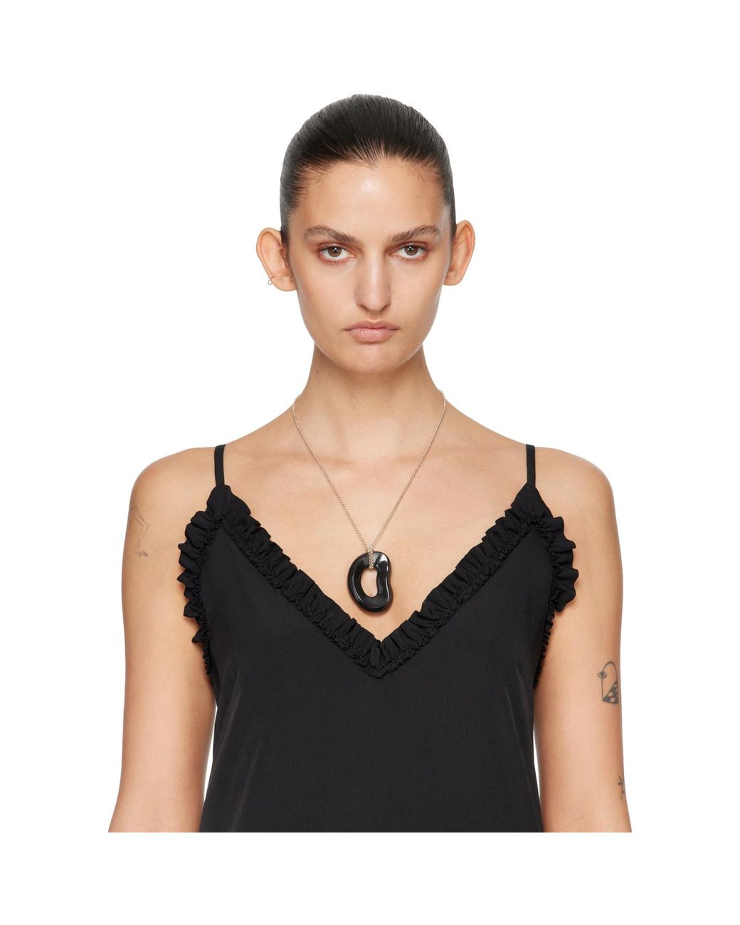 C.Chesnais Metallic Shima Onyx Pendant Necklace