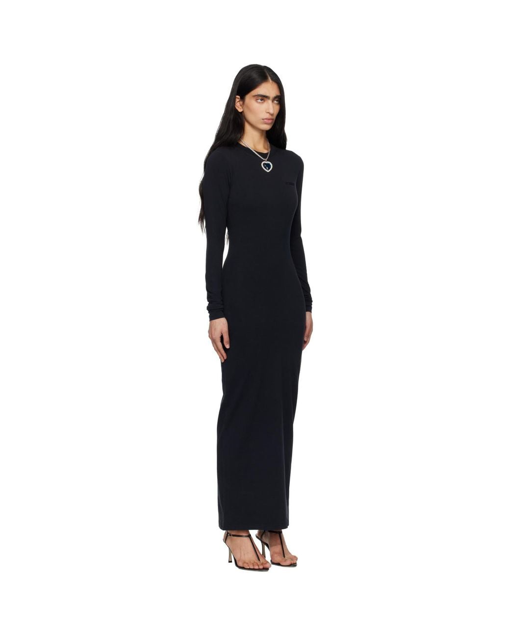 Vetements Black Ribbed Maxi Dress