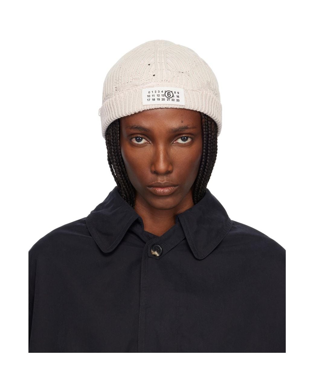 MM6 by Maison Margiela Black Amended Optical Ribs Beanie