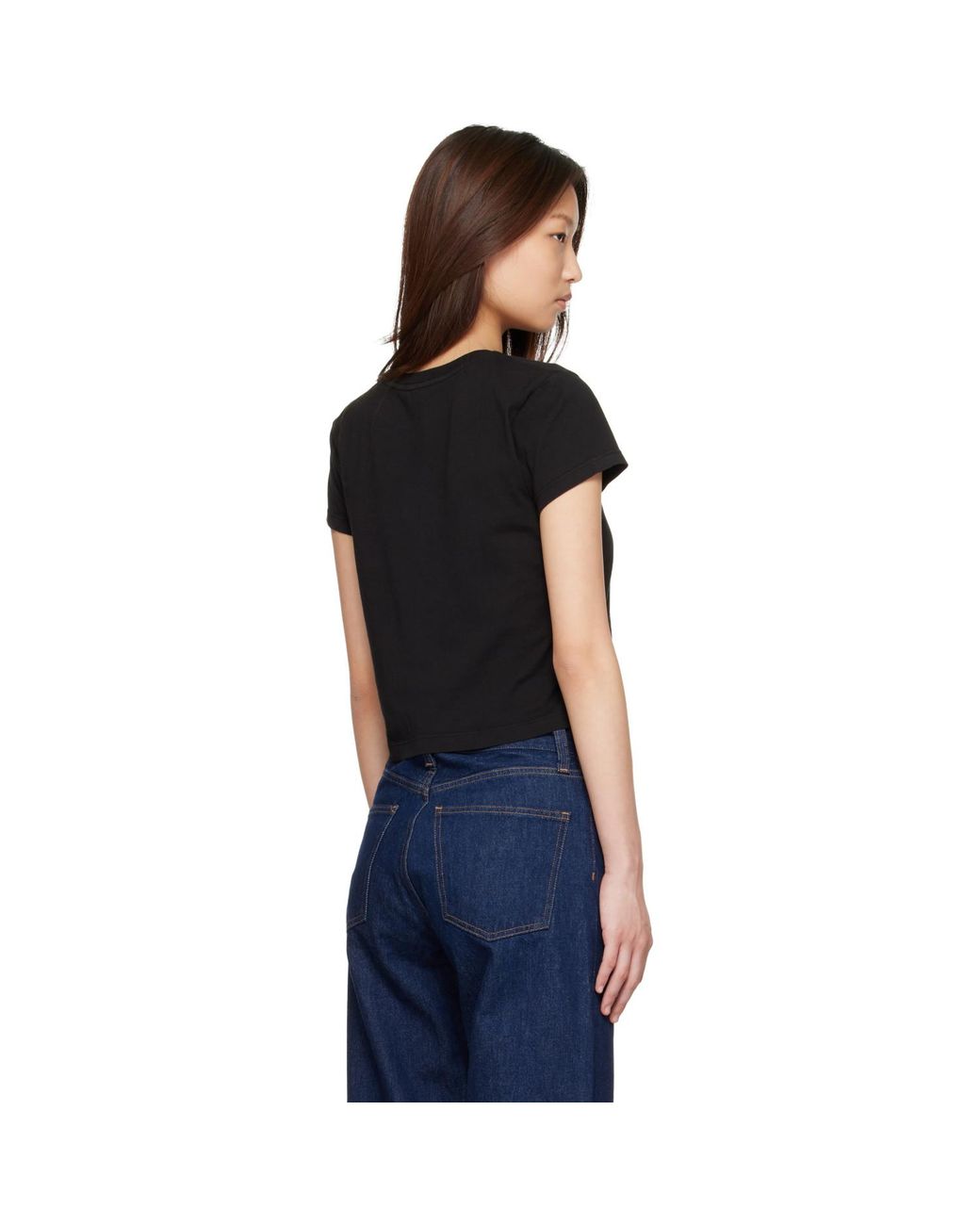 Agolde Black Adine Shrunken T-Shirt