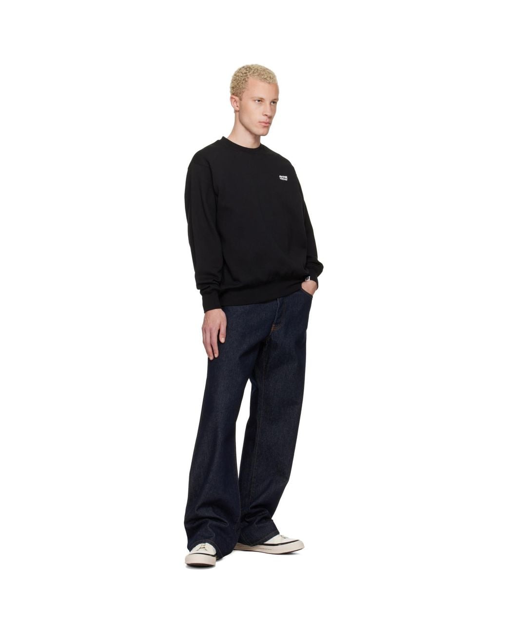 Aape By A Bathing Ape Black 'Aapenow' Crew Neck Sweatshirt for men