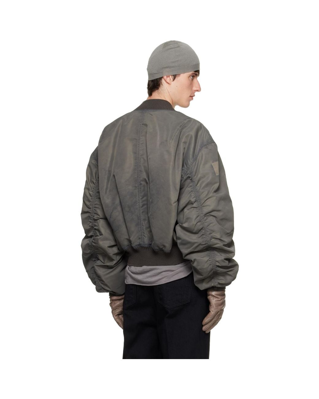 Rick Owens Gray Tower Secchia Flight Jacket for men