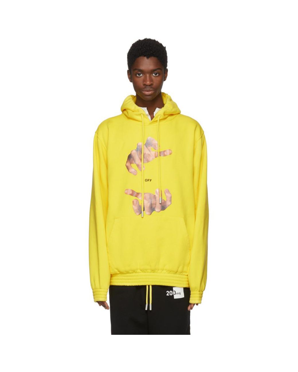 myg lomme produktion Off-White c/o Virgil Abloh Yellow Hands Hoodie for Men | Lyst