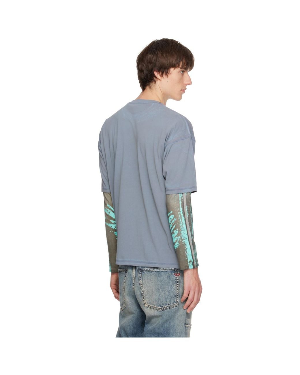 DIESEL Blue 'For Successful Living' Print T-Shirt for men