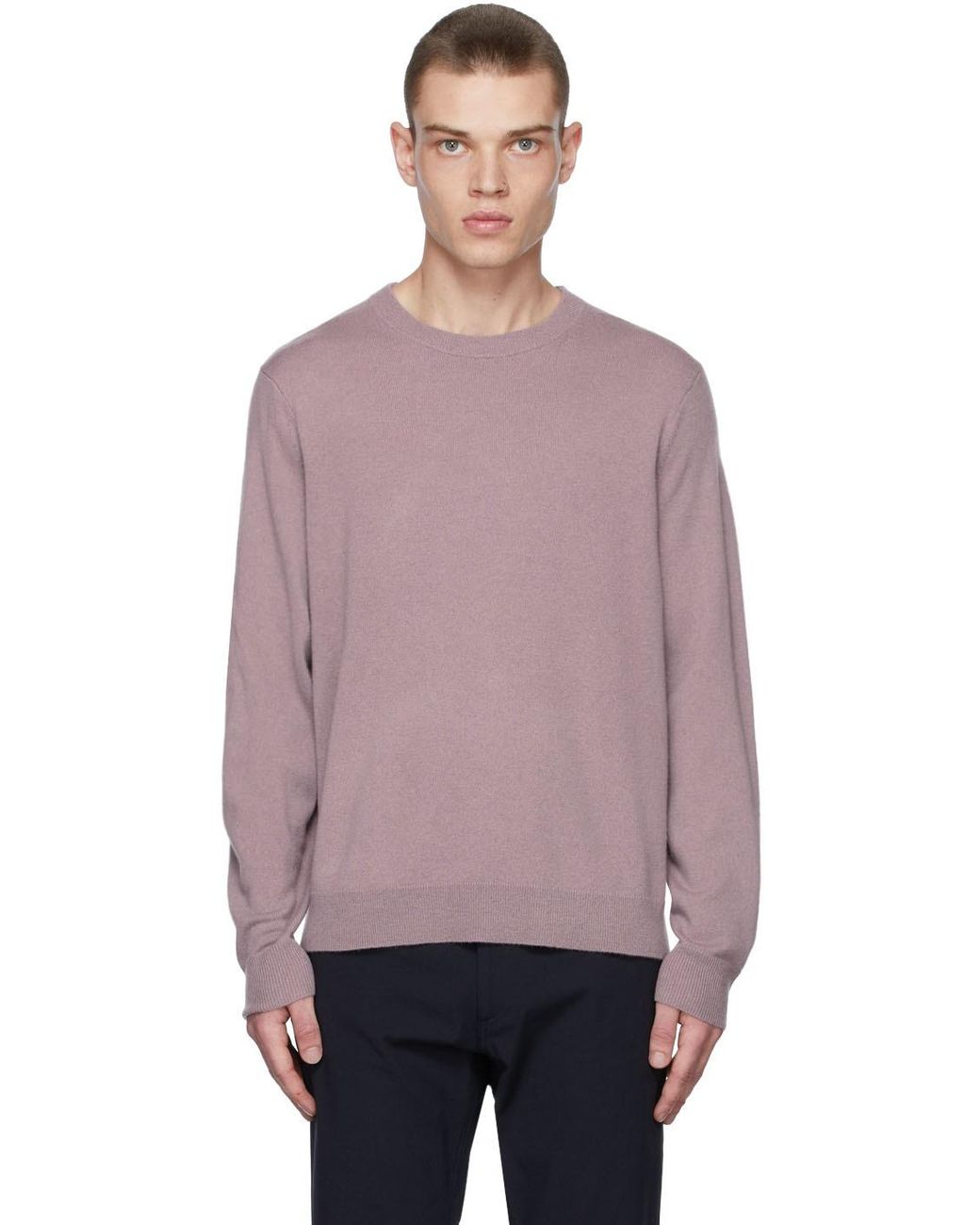 Theory Cashmere Purple Hilles Crewneck Sweater for Men | Lyst