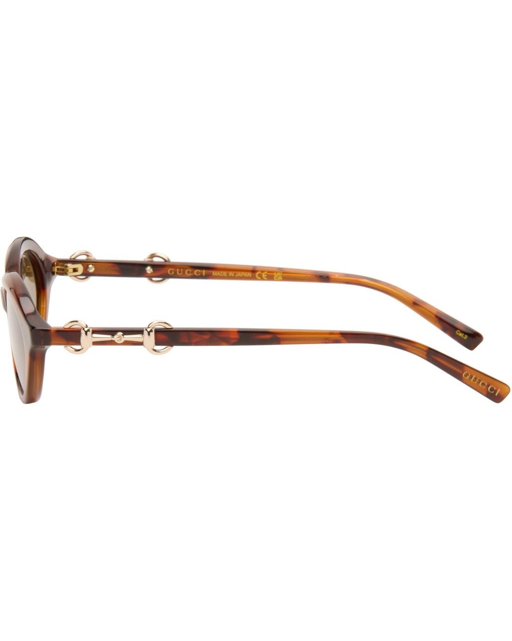 Gucci Brown Oval-Frame Sunglasses