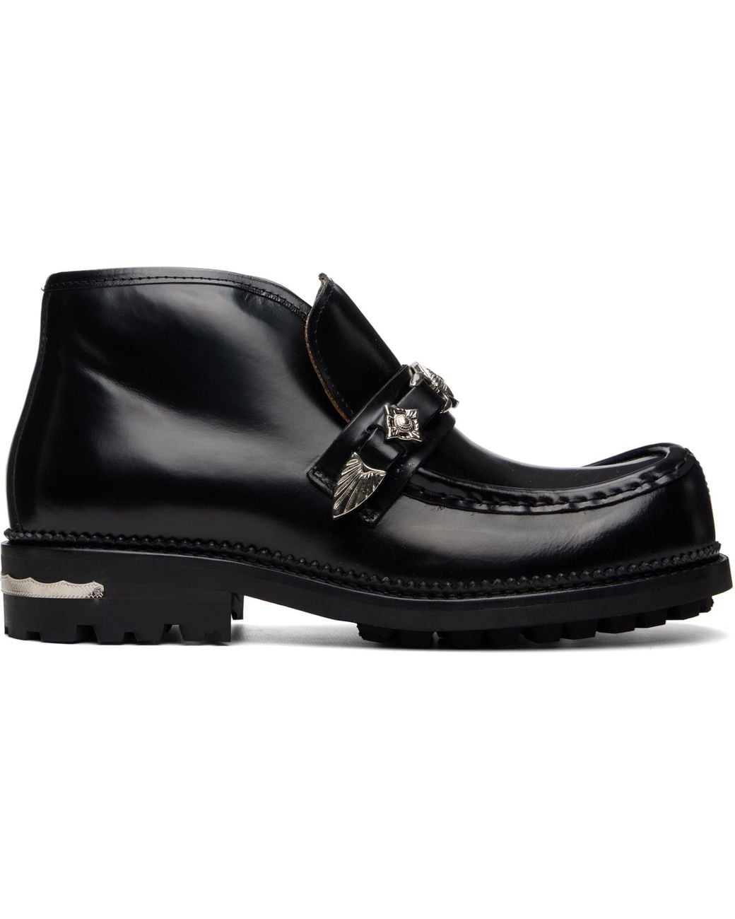 Toga Virilis Black Leather Boots for men