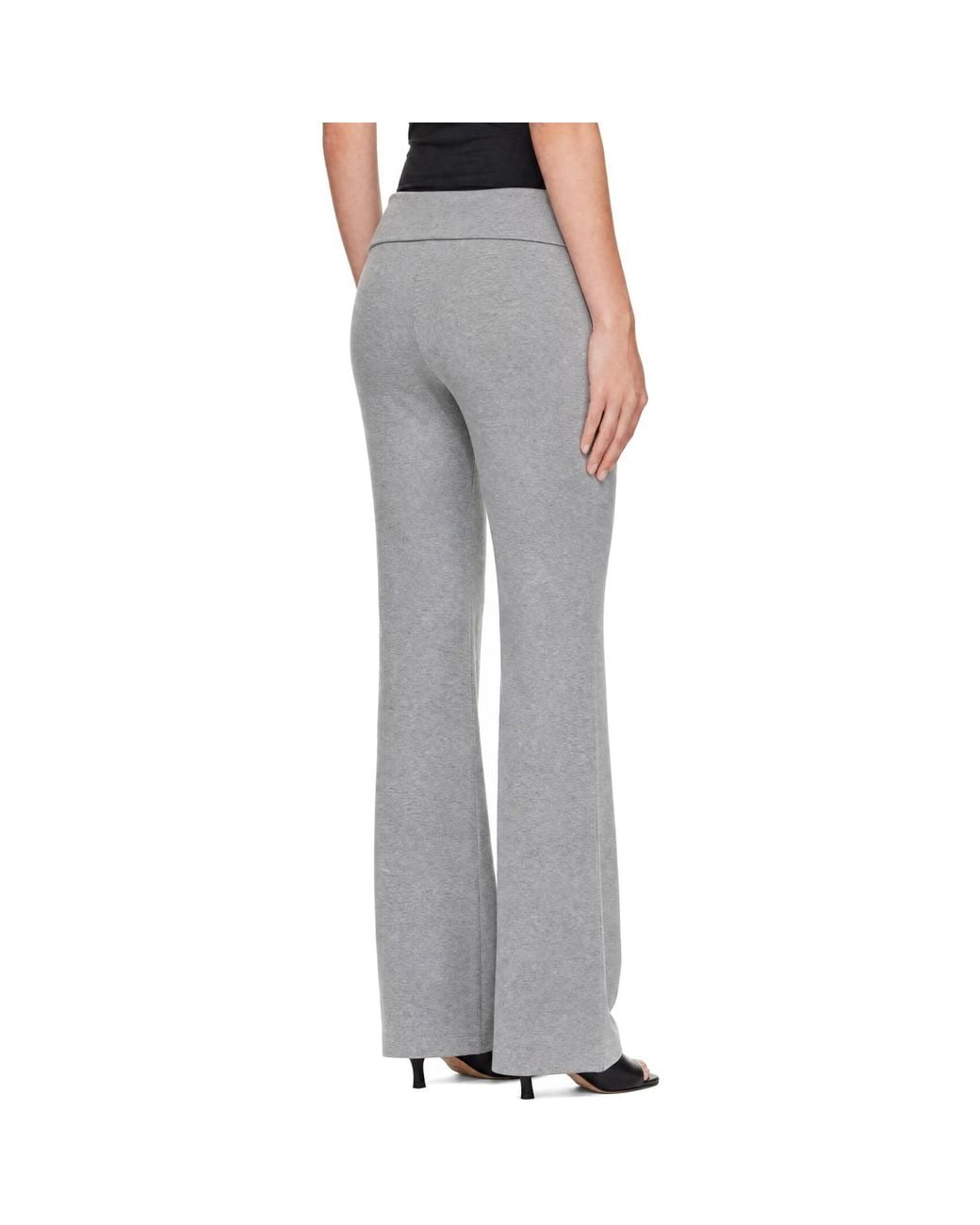 Skims Gray Essential Knit Foldover Lounge Pants