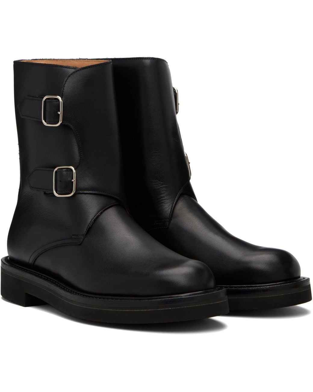 Auralee Black Leather Work Boots