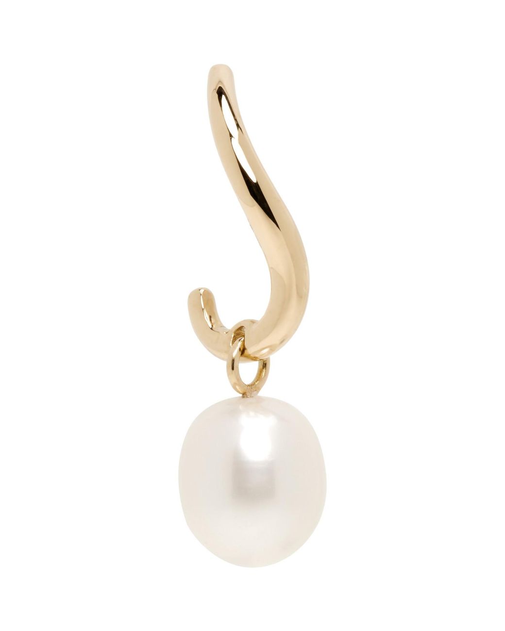 C.Chesnais Metallic Wave Pearl Single Earring
