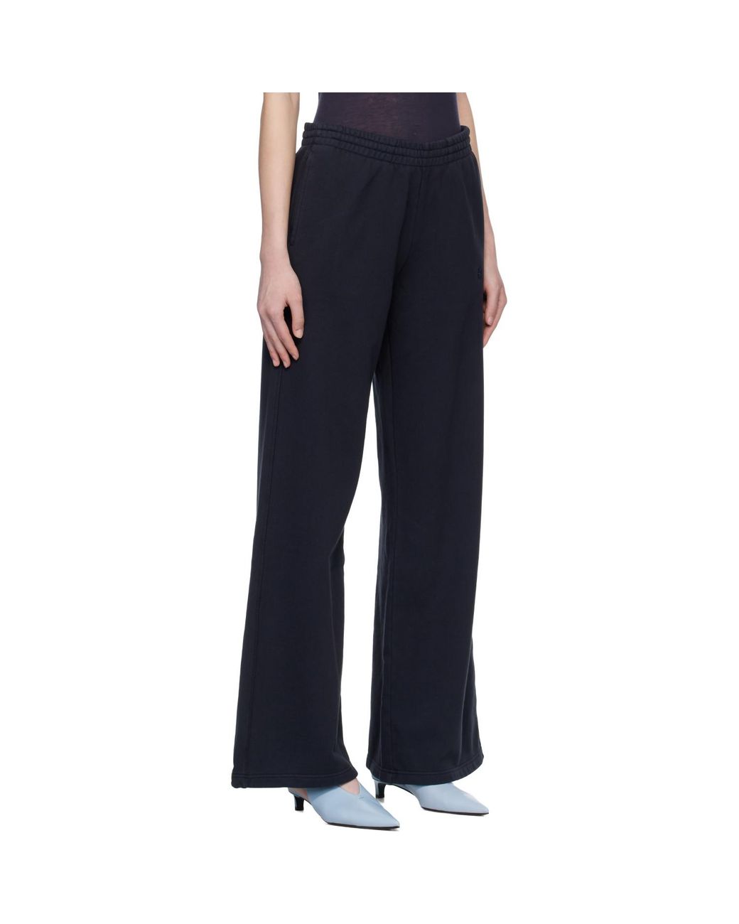 Anine Bing Blue Kacey Monogram Sweatpants