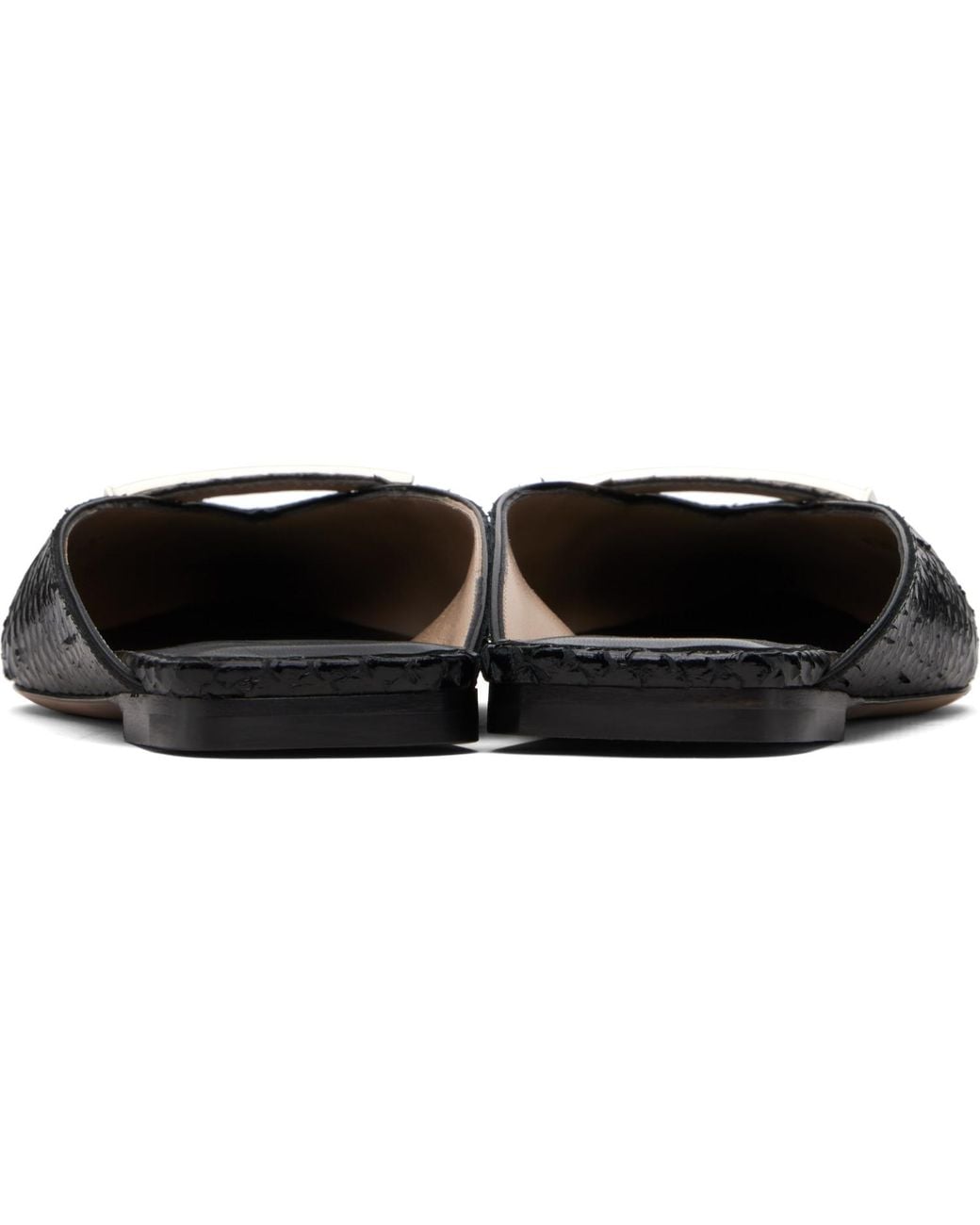 Tom Ford Black Printed Python Julianne Mule Flats
