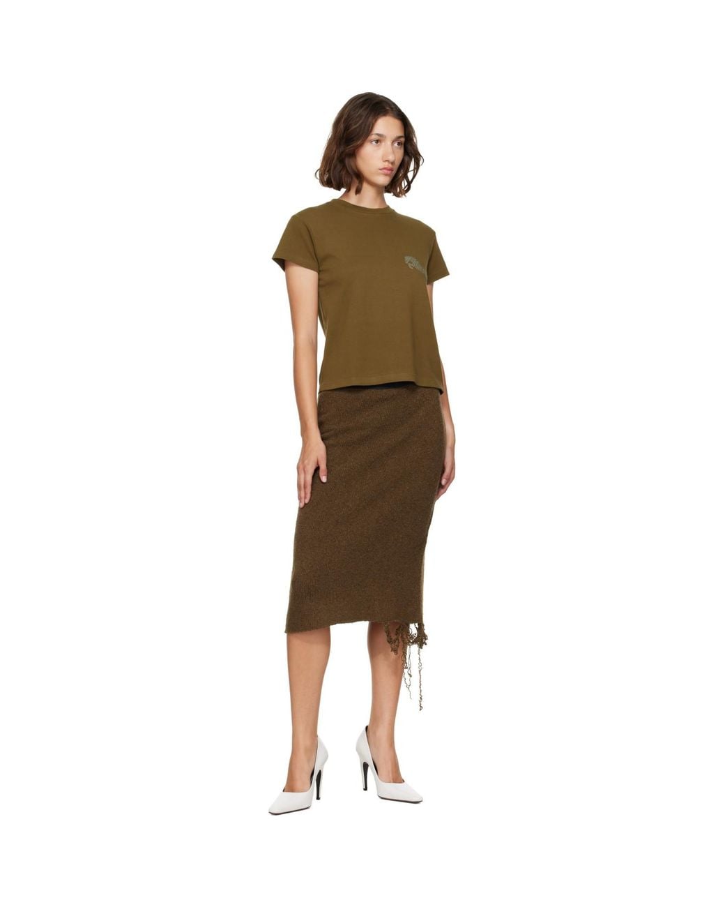 MM6 by Maison Margiela Green Khaki Horse Logo T-Shirt