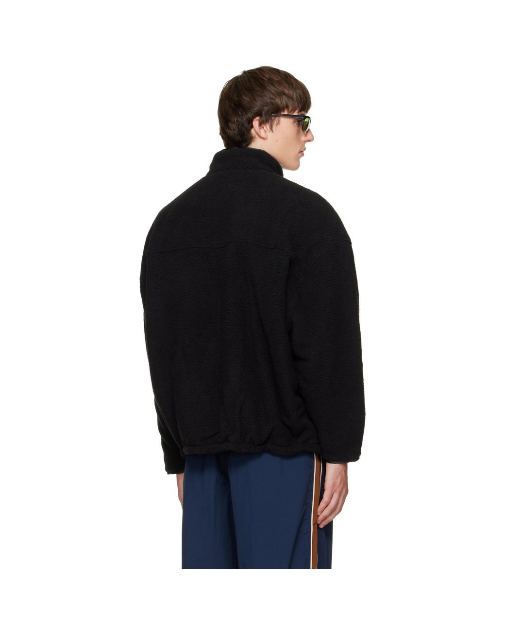 Willy Chavarria Black Reversible 'Willy' Fleece Jacket for men