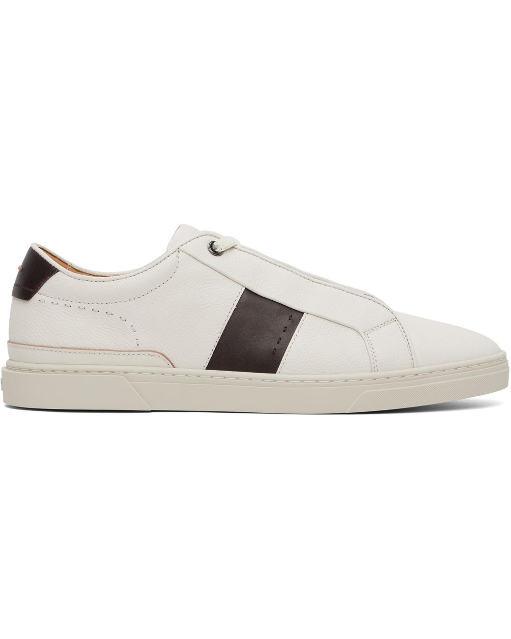 Boss White Gary Leather Sneakers for men