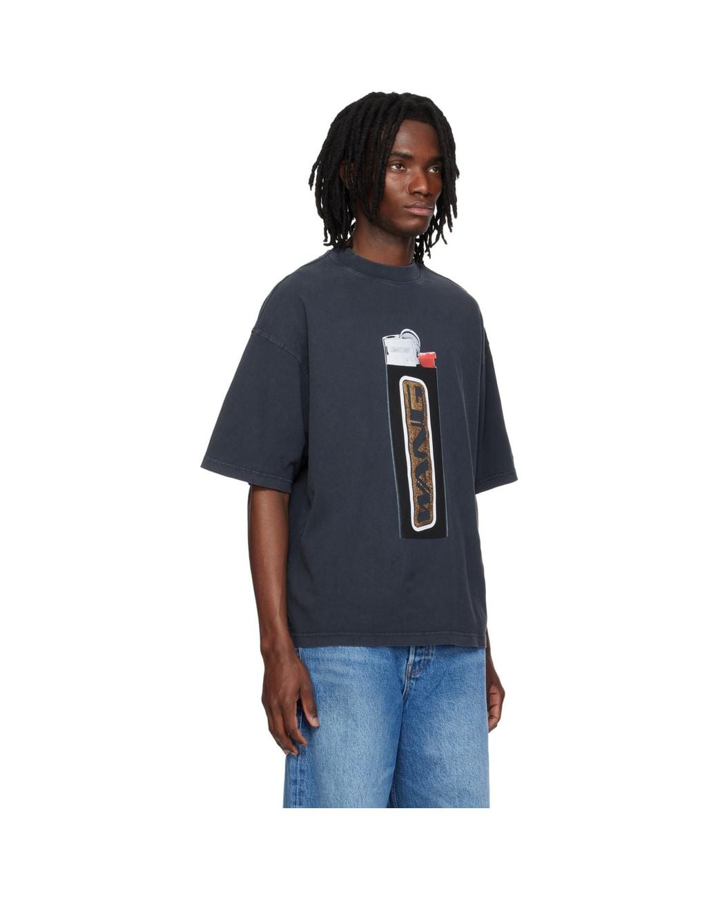 Alexander Wang Blue Oversized Graphic T-Shirt for men