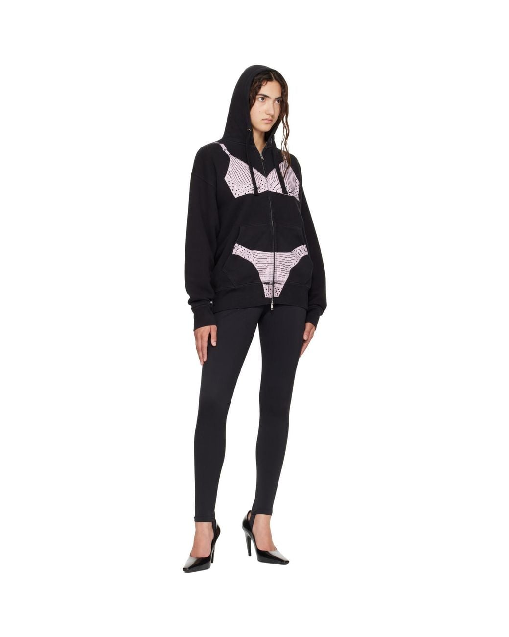 VAQUERA Black Trompe L'Oeil Hoodie