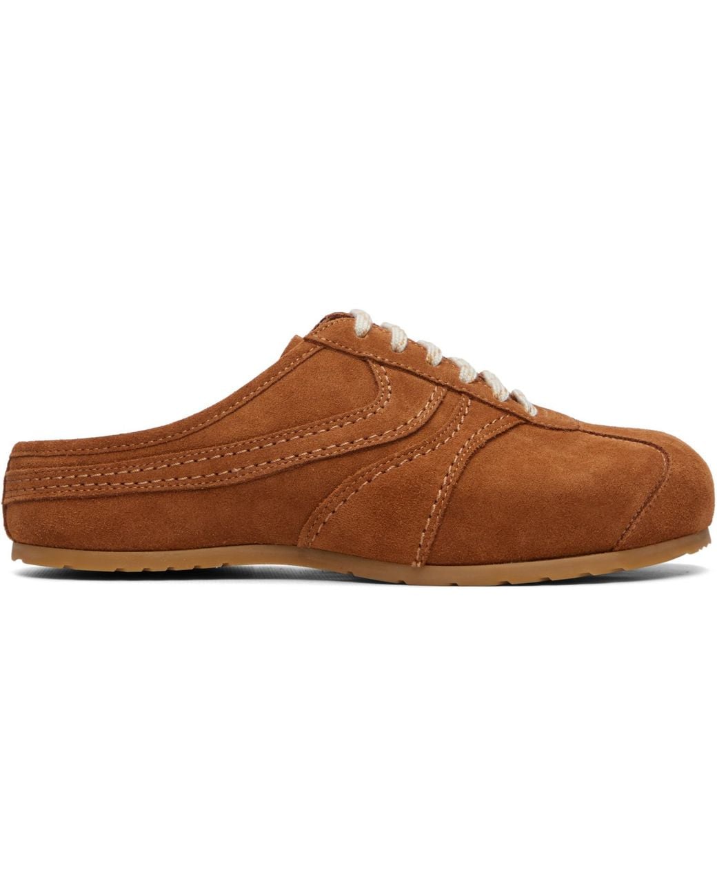 Dries Van Noten Brown Tan Suede Mule Loafers