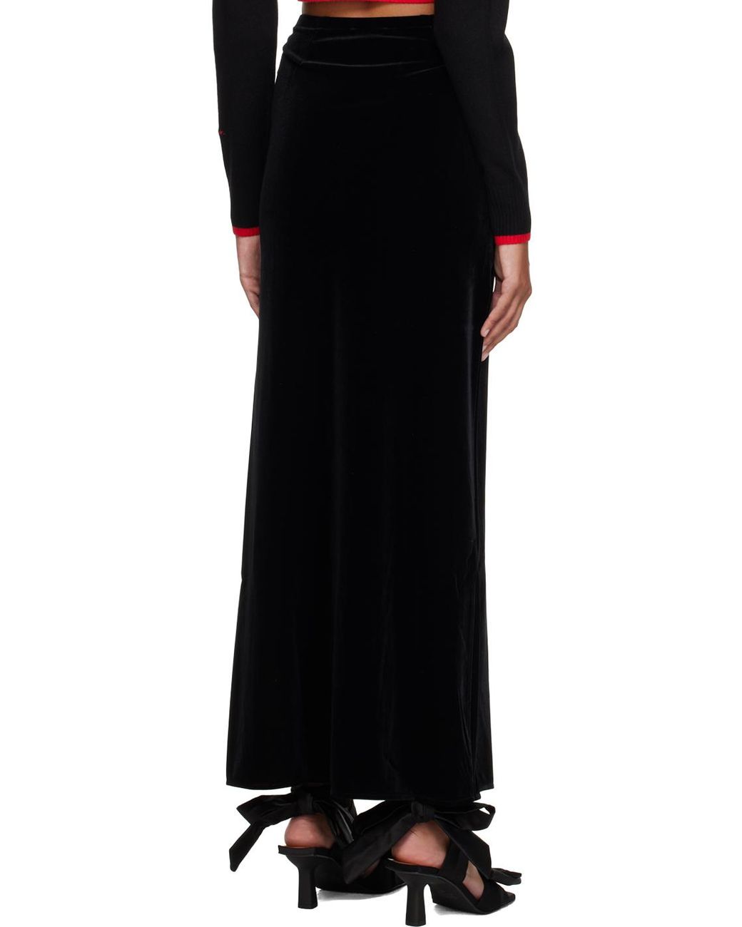 Jupe longue noire à boucles Ganni en coloris Black