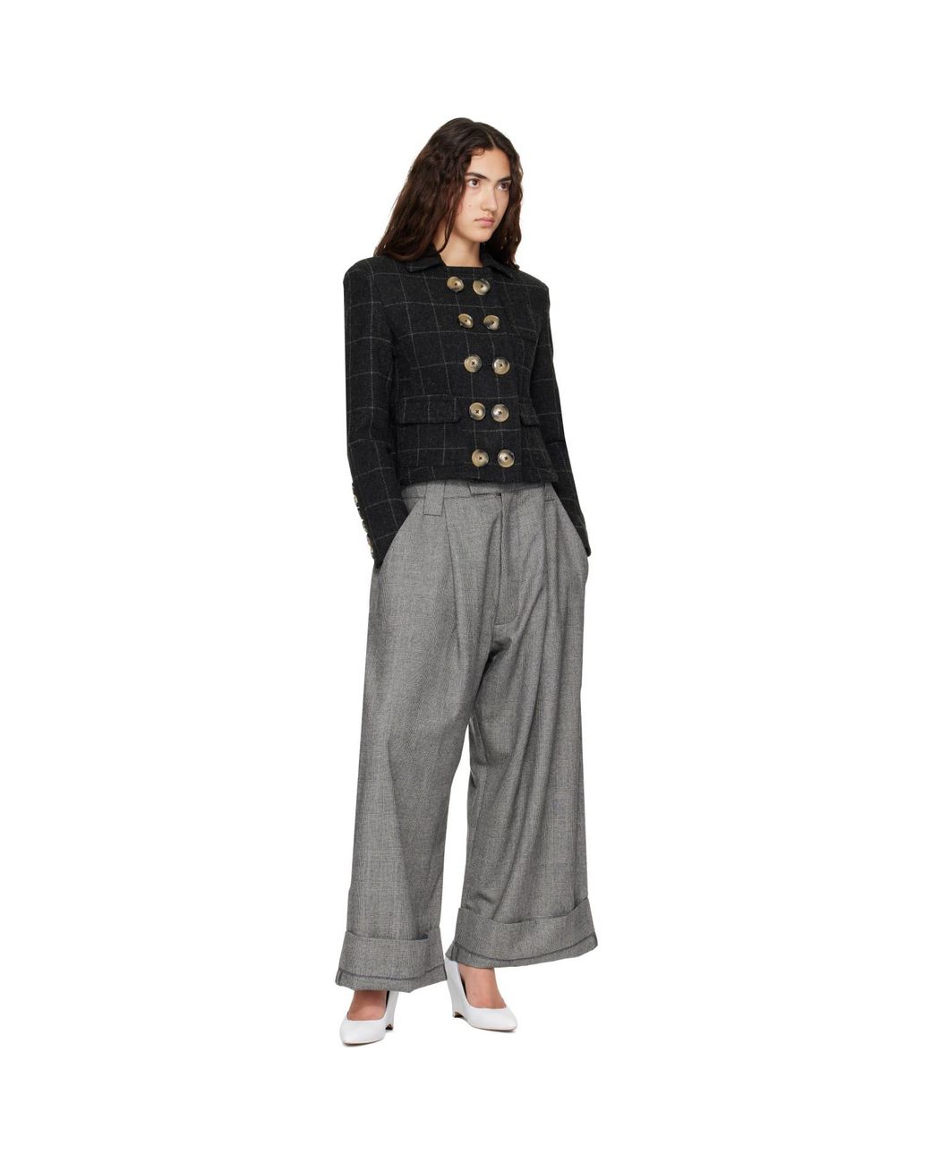 VAQUERA Gray Wool Baby Trousers