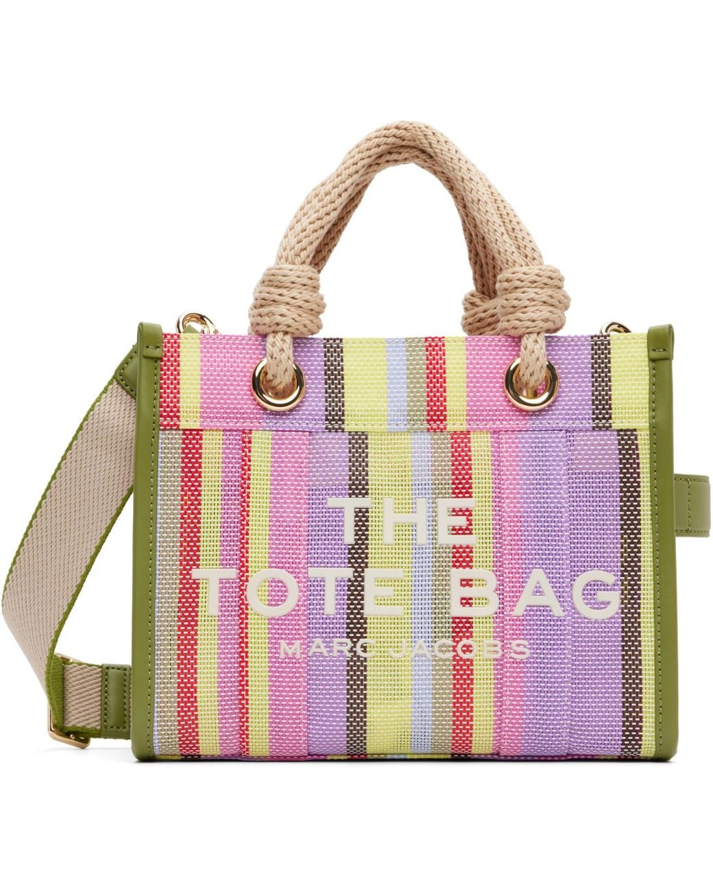 Marc Jacobs Pink 'The Stripe Mesh Small' Tote