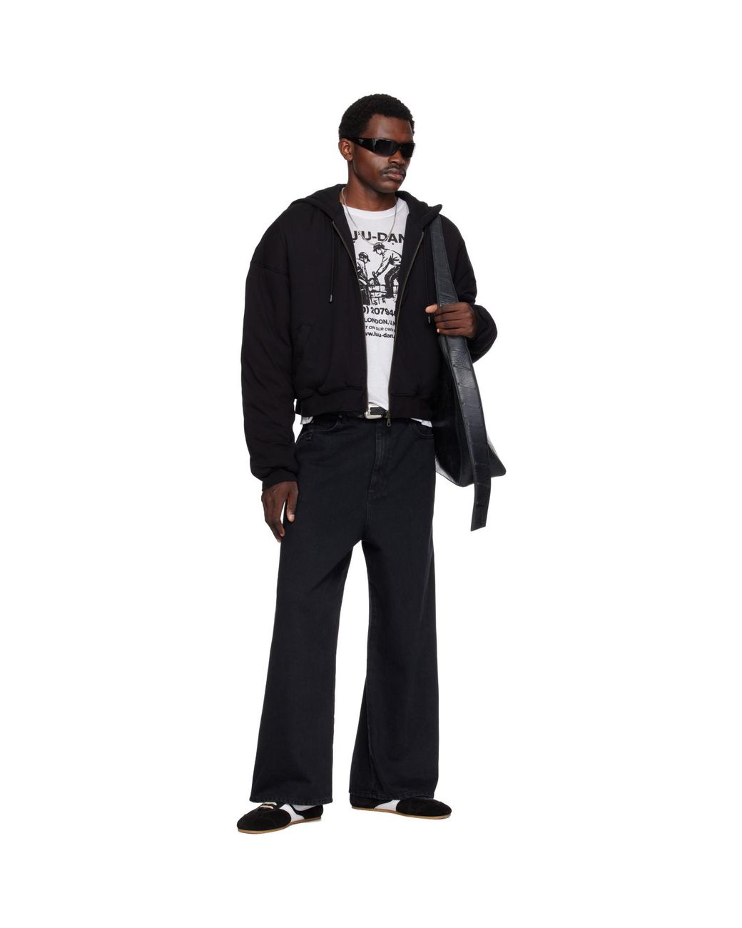 Lu'u Dan Black Wadded Hoodie for men