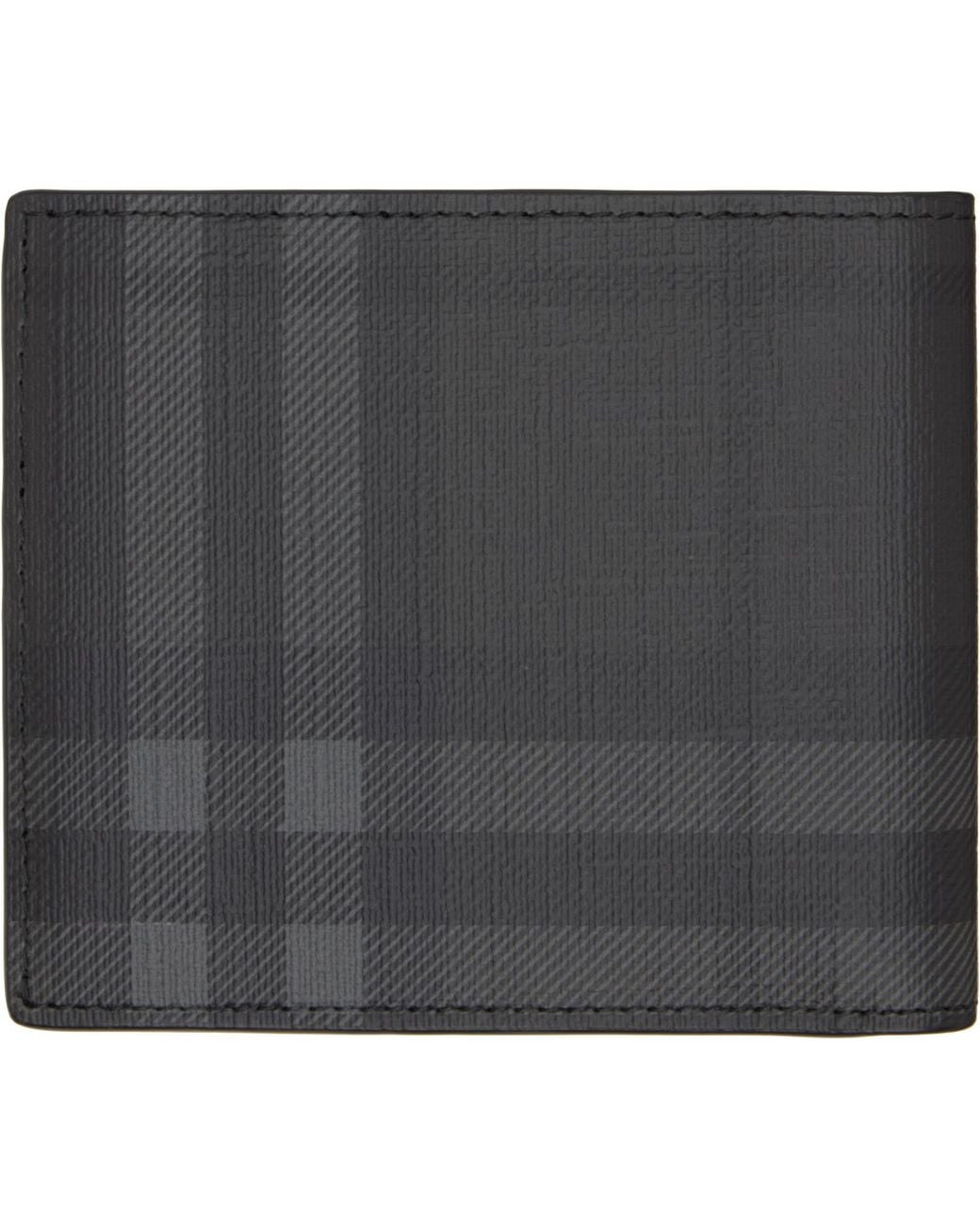 Burberry Black City Check Bifold Wallet for men
